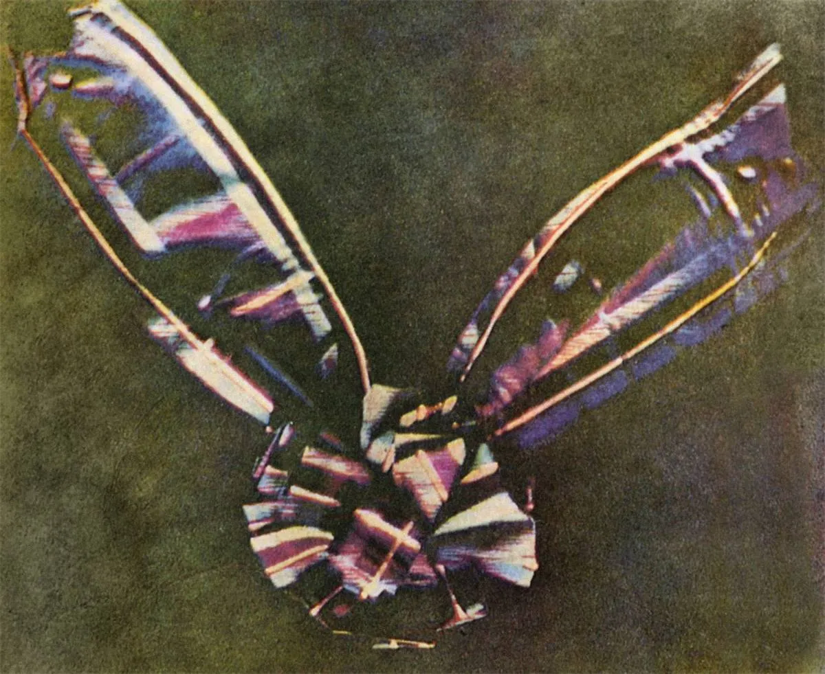 Ensimmäinen tunnetun värikuvan otti James Clerk Maxwell vuonna 1861. Kangasnauhaa esittävä kuva kuvattiin kolmen eri värisen suodattimen läpi.