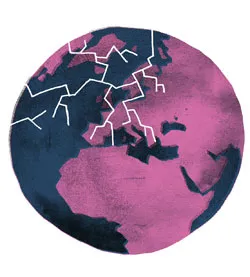 euroopan piirretty kartta